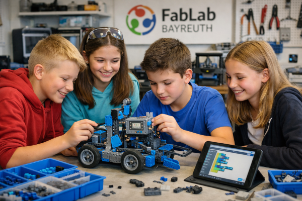 Kinder bauen einen VEX IQ Roboter600x